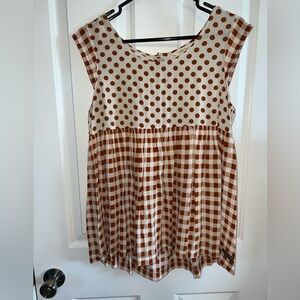 Matilda Jane medium cap sleeve top burnt orange/cream